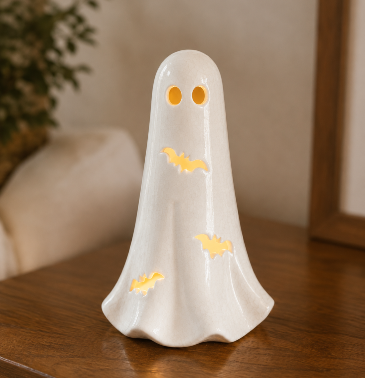 Glowing Ceramic Ghost LED Décor  in Key West, FL | Petals & Vines