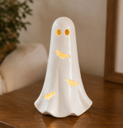 Glowing Ceramic Ghost LED Décor 