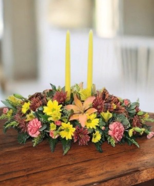 Glowing Fall Centerpiece  FHF-F33 Fresh Flower Arrangement 