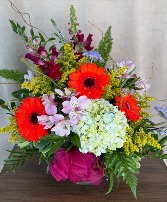 Glowing Gerberas  Vase Arrangement 