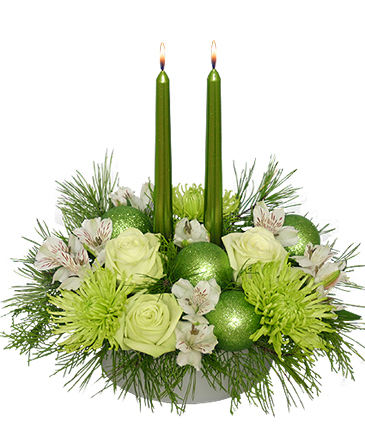 Glowing Green Arrangement in Canon City, CO | TOUCH OF LOVE FLORIST AND WEDDINGS