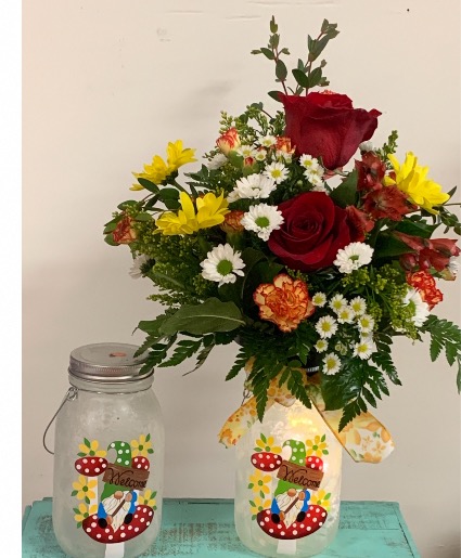 Gnome light up mason jar 