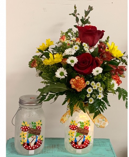 Gnome light up mason jar 