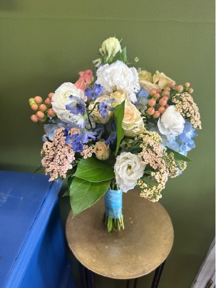 GO PEACHY  hand tied prom bouquet /HOMECOMING
