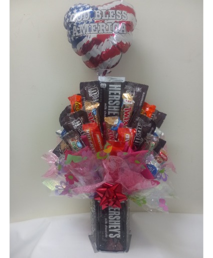 God bless America hersheys candy bouquet 
