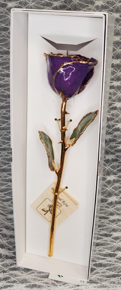 Gold Dipped Rose in Purple w/ Sparkles 