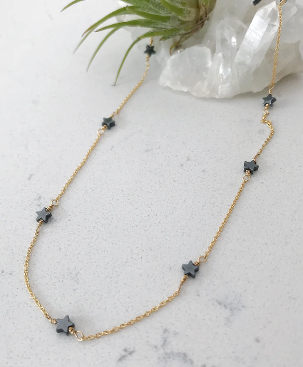 Gold Filled Stargazer Hematite Necklace gift
