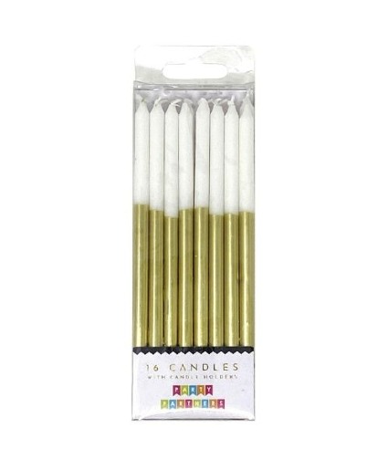 Gold Metallic Dip 16 Candle set 