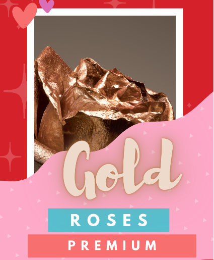 Gold Metallic Roses (REAL ROSES!) Fresh Vase Arrangement