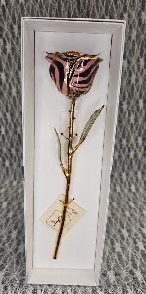 Gold Trimmed Rose in Chameleon Stripe 