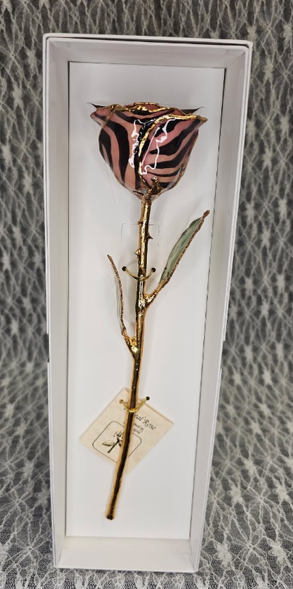Gold Trimmed Rose in Chameleon Stripe 
