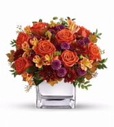 Golden Amber Cube Vase