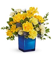 Golden Blue Flowers