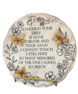 Golden Butterfly Garden Stone With Stand