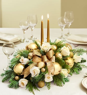 Golden Celebration Centerpiece Christmas