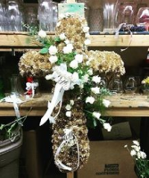 golden cross spray  standing cross spray 