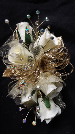 Golden Day wrist corsage