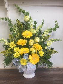 Golden Goodbye Sympathy Arrangement