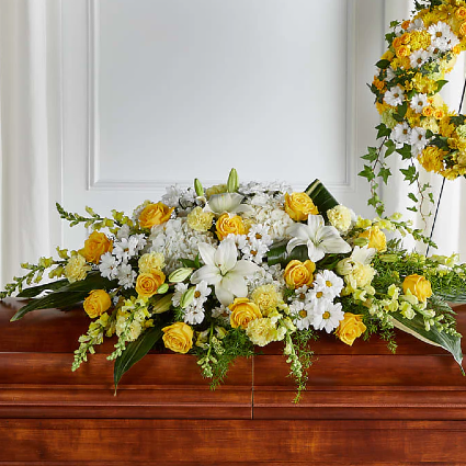 Golden Harmony Casket Spray 