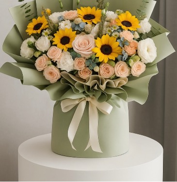 Golden Harmony Floral Box Birthday - Get well soon- Anniversary- Just Because  in Orlando, FL | Classic Blooms