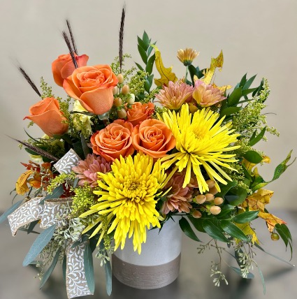 Golden Hour Fall Flower arrangement 