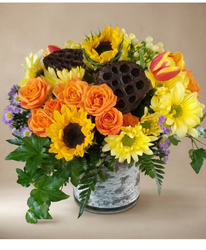 Golden Hour Sunflower vase arrangement