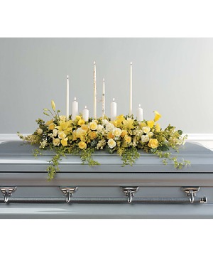 Golden Light Memorial Casket Spray