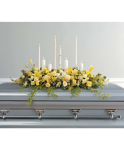 Golden Light Memorial Casket Spray