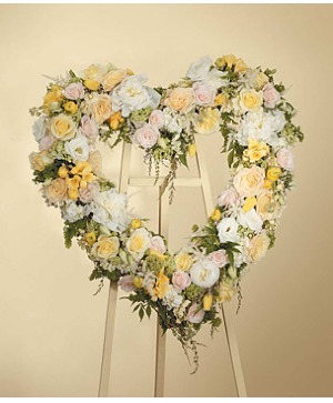 Golden Memories Open Heart Standing Spray