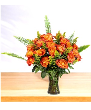 Golden: Orange and Yellow Vase Arrangement
