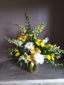 Golden peace Funeral flowers