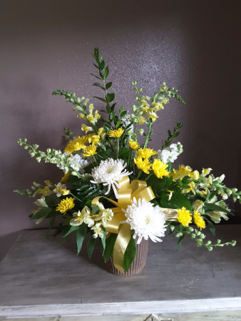 Golden peace Funeral flowers