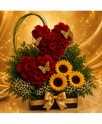 Golden Promise Hearts Call Us for Faster Service & Daily Specials: (915) 303-8500 Text Us to Order Anytime: (915) 505-3708 Your trusted source for Flowers & Delivery in El Paso TX 