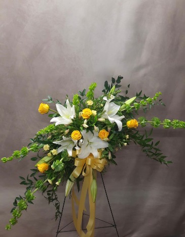 Golden Promise  Standing Spray in Cleveland, TX | EASY STREET FLORIST