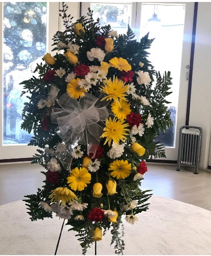 Golden Promise Standing Spray Standing Funeral Spray