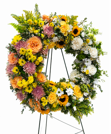 Golden Serenity  Standing Wreath