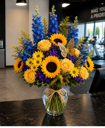 Golden Sky Butterfly Bouquet. Call Us for Faster Service & Daily Specials: (915) 303-8500 Text Us to Order Anytime: (915) 505-3708 Your trusted source for Flowers & Delivery in El Paso TX 