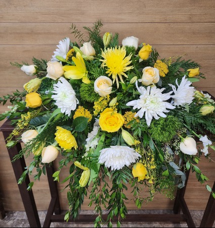 Golden Sunshine Casket Spray