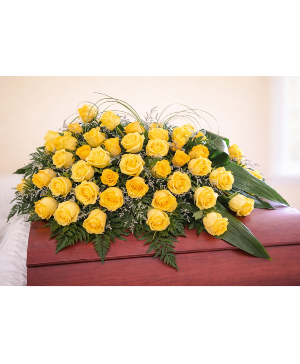 Golden Tribute Casket Spray 