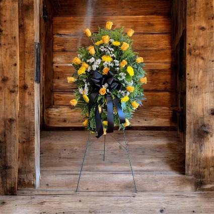 Golden Tribute Spray Sympathy Flowers