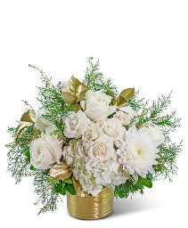 Golden Winter Elegance Flower Arrangement