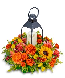 Goldenrod Lantern Flower Arrangement