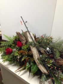 Gone Fishin' casket spray