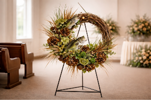 Gone Fishing Standing Wreath