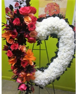 Gone Too Soon Open Heart Standing Spray