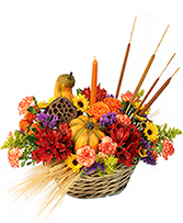 Gourd-eous Blooms Basket Arrangement