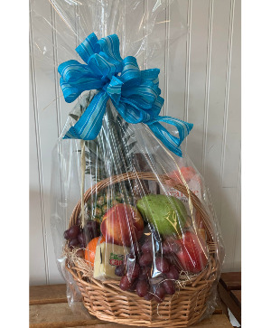 Gourmet Basket  Assorted Fruits, Cheese, Crackers and Chocolates