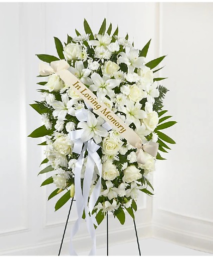 Elegant Tribute Standing Spray  Memorial Ribbon Included