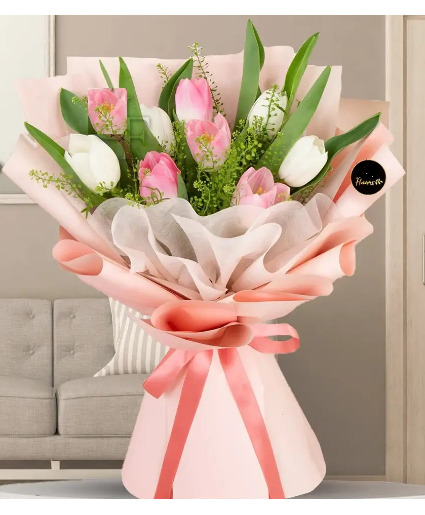 Gracefully Tulips WRAPPED BOUQUET