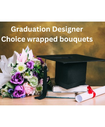 Graduation Designer's Choice Wrapped Flower Bouquet  in Bear, DE | S&M Flowers